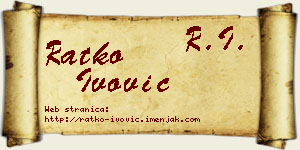 Ratko Ivović vizit kartica